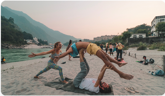 Before you fly yoga beach